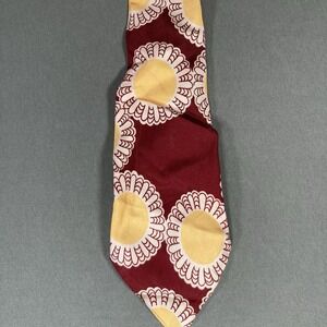 The J.L. Hudson Co Detroit Neck Tie Vintage Red Floral‎ 4"